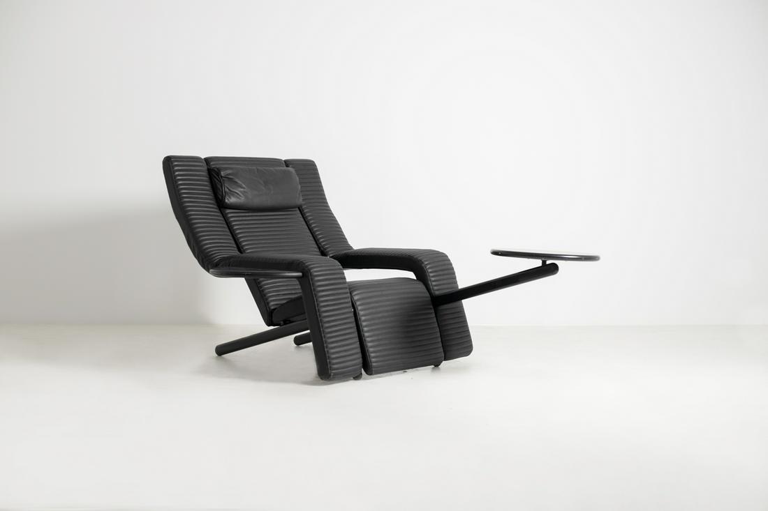 Italian Black Lounge Chair Kilkis by Ammannati & (1 of 6)