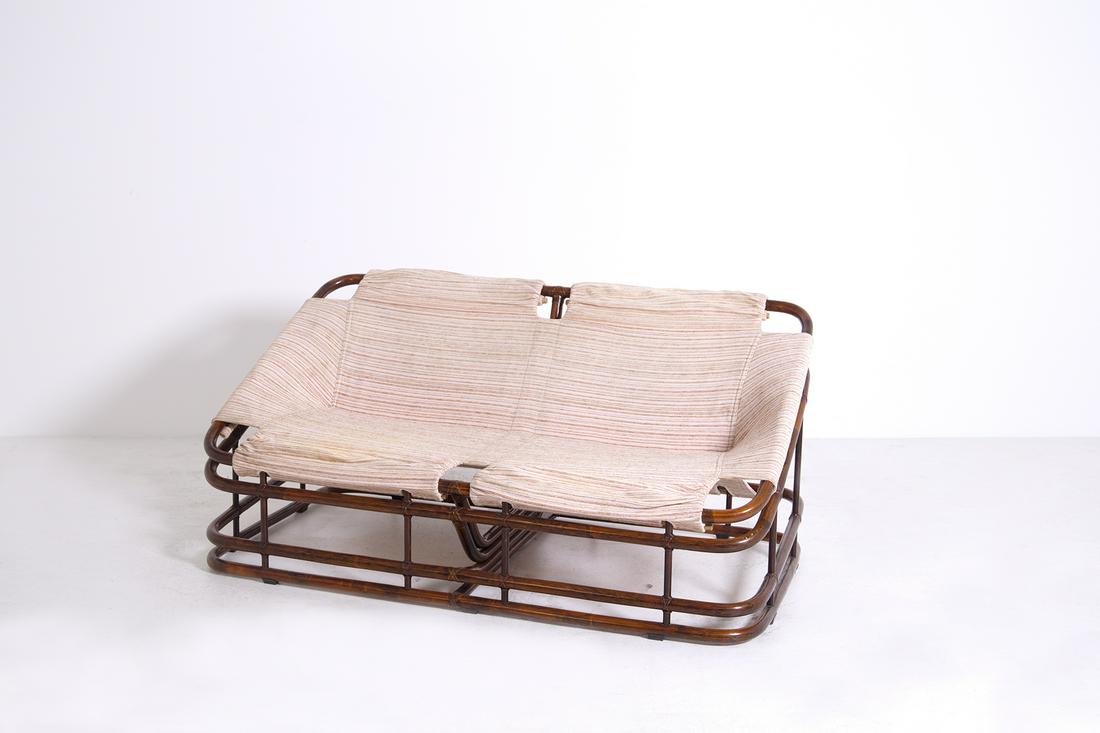 Italian bamboo sofa Tito AGNOLI, 1960 (1 of 8)