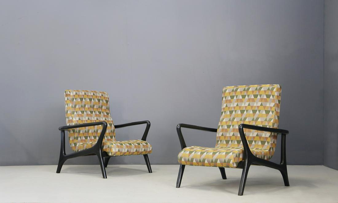 PAIR OF MIDCENTURY AMERICAN ARMCHAIRS WITH ORIGINAL (1 of 5)
