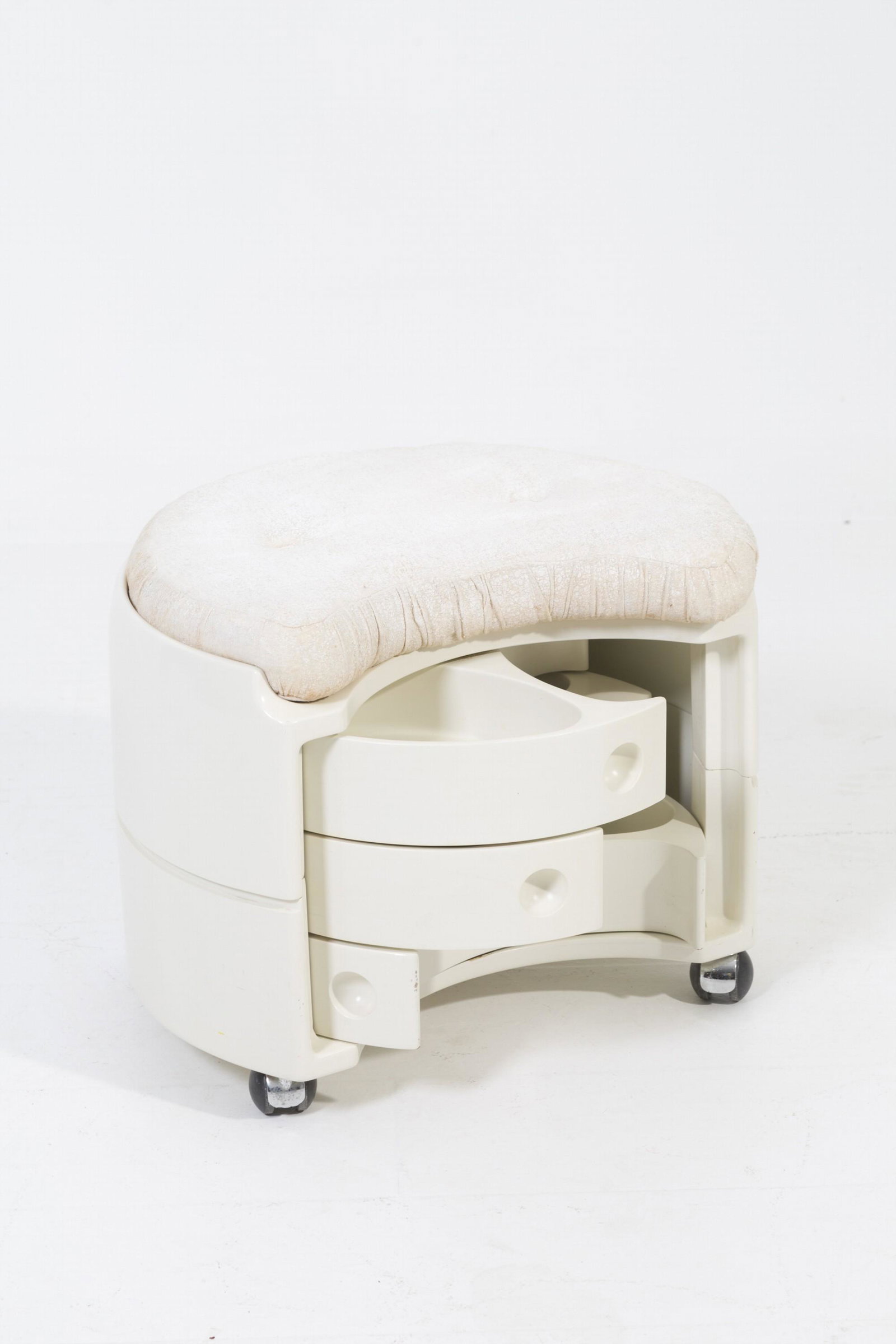 Italian Lacquered Wood Stool, 1970s (1 of 5)