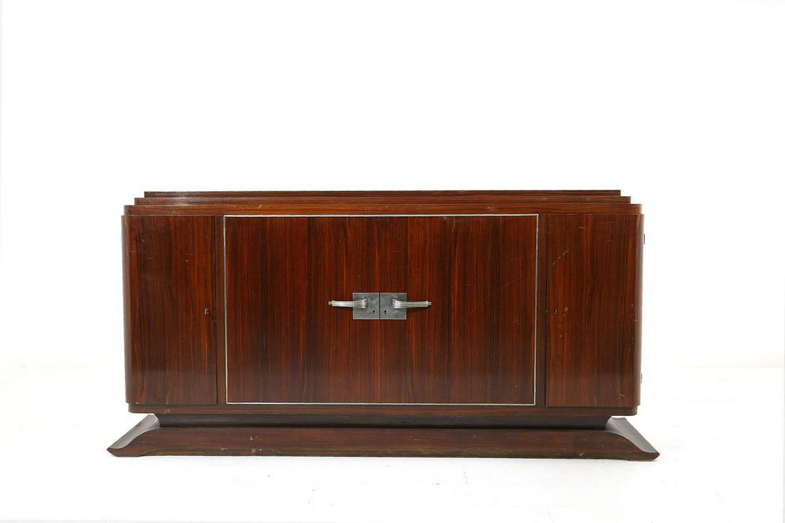 Macassar Wood and Aluminum French Art Deco Sideboard (1 of 4)