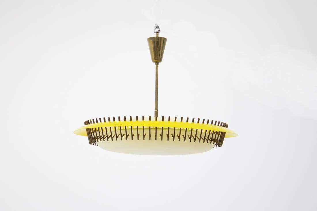 Angelo Lelii for Arredoluce Chandelier , label (1 of 9)