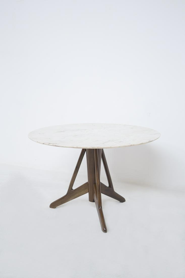 Vintage Table in Walnut Wood and Marble att. to Ico Parisi (1 of 4)
