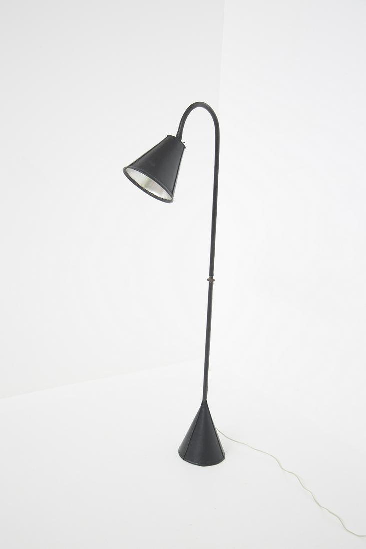Vintage French Leather Floor Lamp by Jacques Adnet (1 of 5)