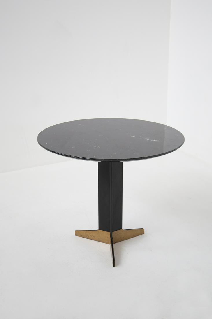 Side Table by Ignazio Gardella for Azucena in Black Marble and Brass (1 of 5)