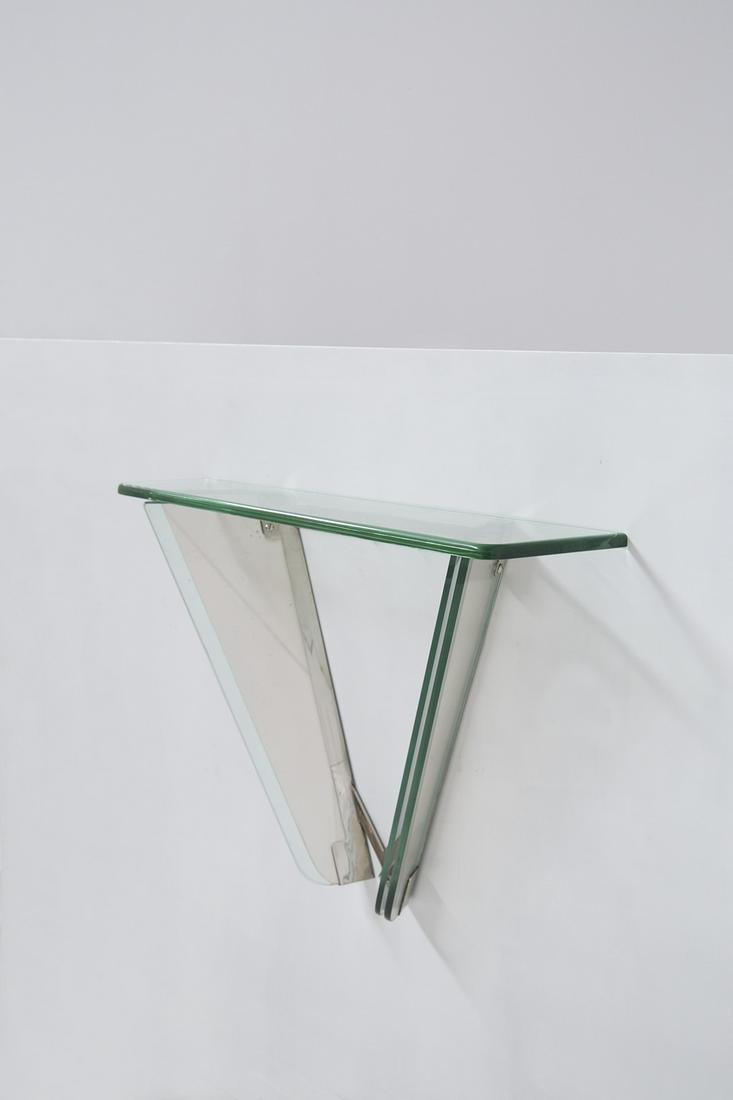FontanaArte Vintage asymmetric suspended console in glass  1950s (1 of 5)