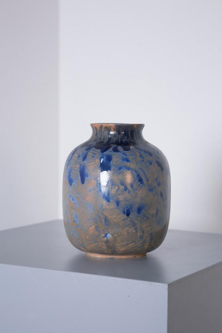 Vintage Blue Ceramic Vase Richard Ginori 1950 (1 of 4)