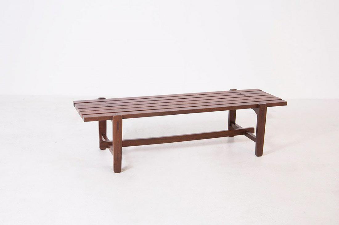 Vintage Bench in Wood for Elam Ezio Longhi 1950 (1 of 4)
