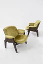 Ico Parisi Green Velvet Armchairs for MIM, Original Label