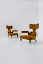 Pair of Velvet Armchair by Renzo Zavanella