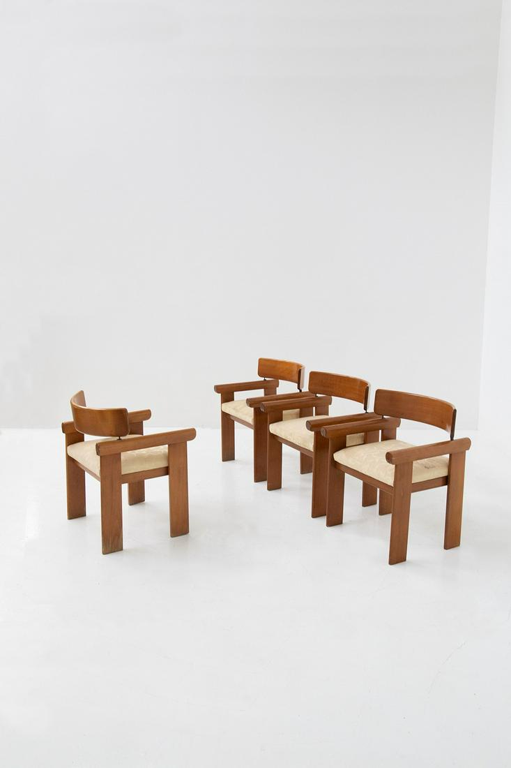Set of 4 chairs attr. Afra and Tobia Scarpa of Italian manufacture. (1 of 3)