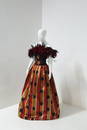 80s Furstenberg Couture Eccentric Evening Dress with Plumes