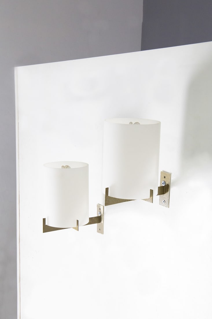 Ignazio Gardella for Azucena Pair of Opaline Glass Wall Lights (1 of 4)