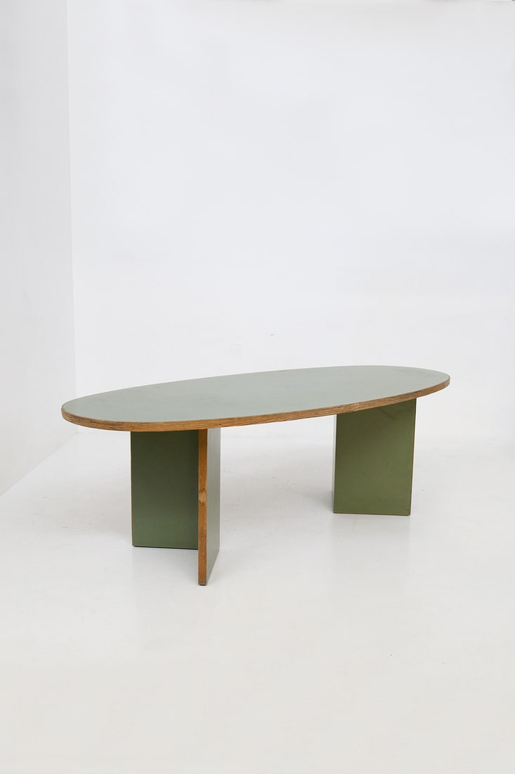 Green wooden Table Attr. Enzo Mari (1 of 4)