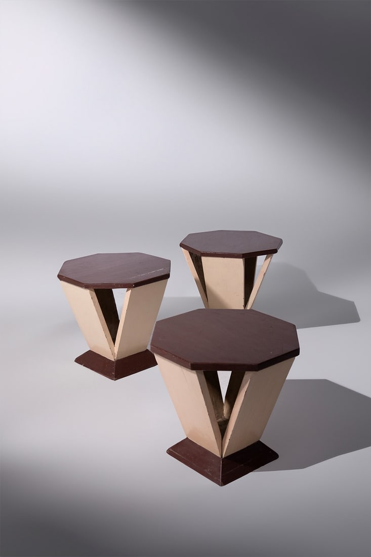 Manifattura Italiana    Set of three Futurist side tables (1 of 1)