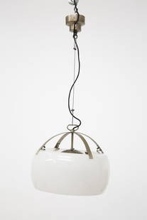 Vico Magistretti Omega Lamp for Artemide: Diameter: 40 cm c.a.Vintage ceiling lamp designed by Vico Magistretti in the 1960s for the fine Italian manufacturer Artemide. The chandelier is part of the Omega model.The chandelier has a round nick