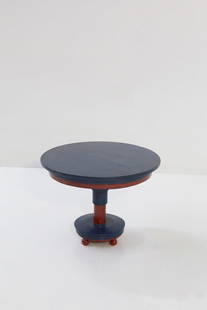 Fillìa    Rare Futurist Low Table (Attr.): Height:43,5 cm Diameter: 71 cmFillìa Luigi Colombo Attr. Rare Italian coffee table from the Futurist period in wood painted blue and red. Circa 1920s.