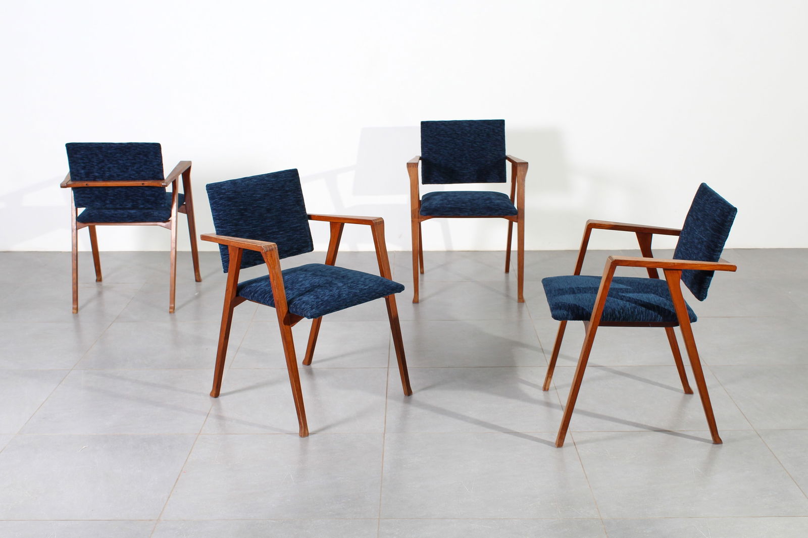 Franco Albini Four Luisa armchairs: 56X55X76 (44) cm Set of four Luisa armchairs by Franco Albini for Poggi, Italy, 1960s. References: Gramigna - Biondi, “Il Design in Italia,” Allemandi Ed., p. 17.