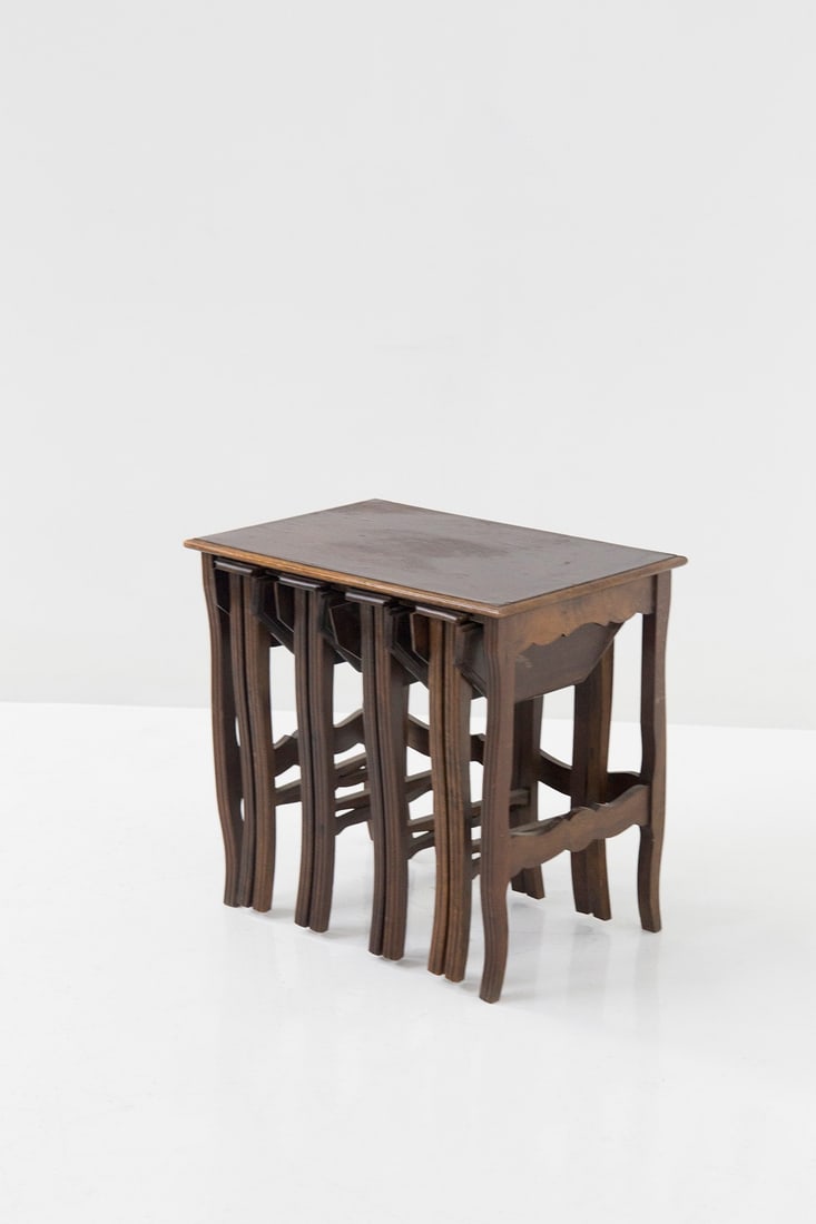 Manifattura Italiana Vintage Nesting Coffee Table With Removable Octagonal Stools (1 of 1)