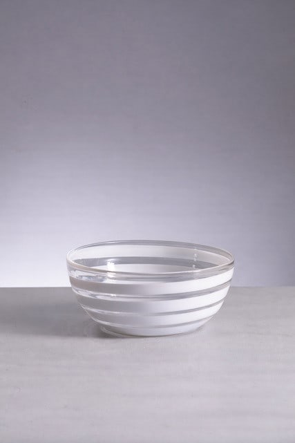 Carlo Scarpa Bowl: Height 5 cm Diameter 13 cmCarlo Scarpa bowl from the Fascie e a strisce series for Venini, 1930s. Published.