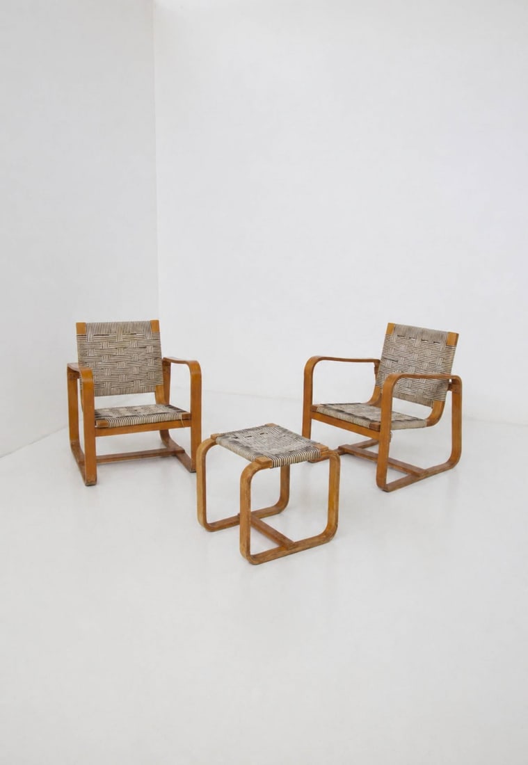 Giuseppe Pagano Set armchairs and pouf Set armchairs a (1 of 1)