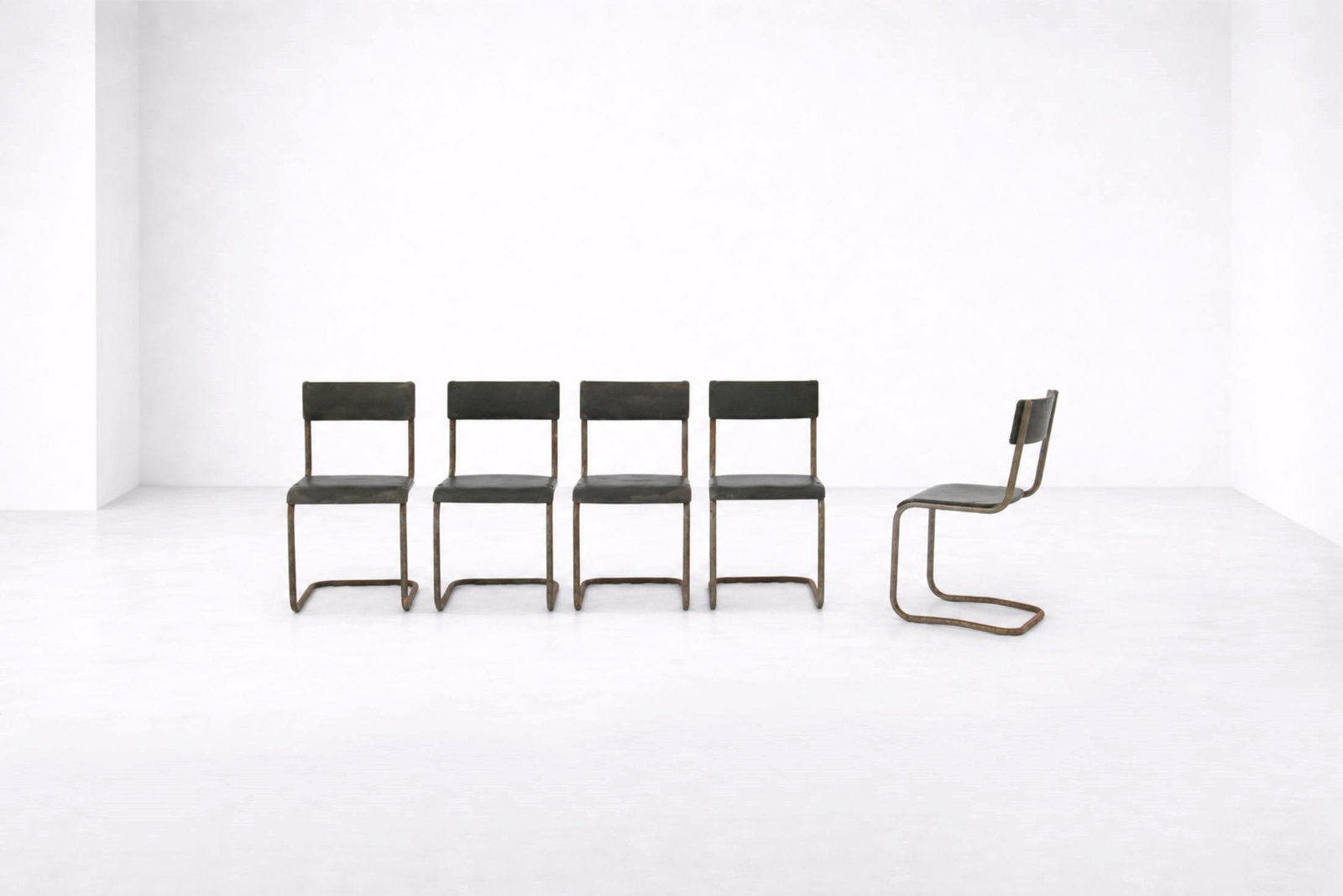 Giuseppe Pagano Set of five chairs attr.: Height: 83 cm Width: 42 cm Depth: 48.5 cm Set of five chairs attributed to Mart Stam for Thonet, 1930s.
