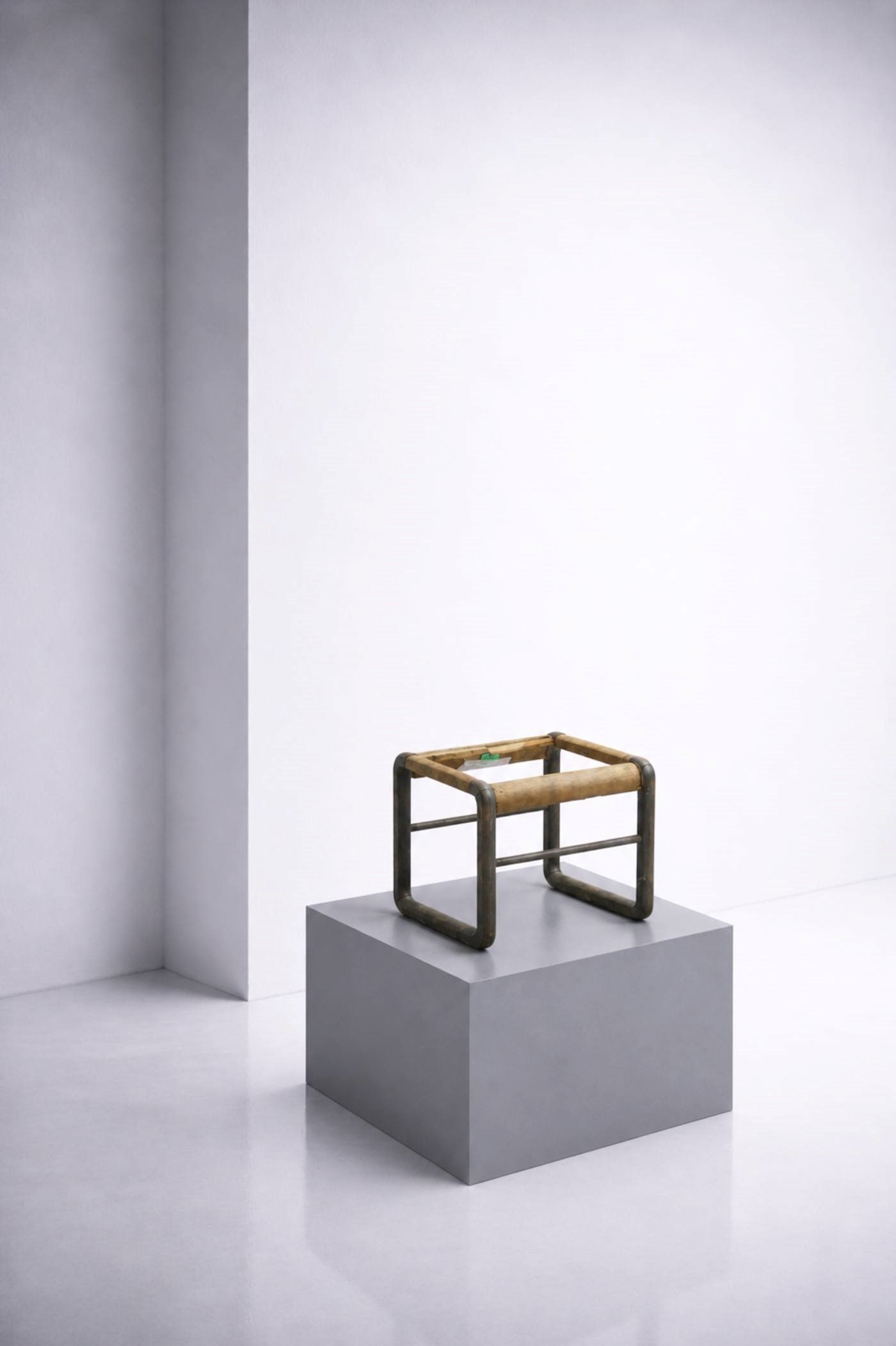 Giuseppe Pagano Stool attr.: Height: 39 cm Width: 47 cm Depth: 37.5 cm Wooden stool attributed to Giuseppe Pagano, 1920s.