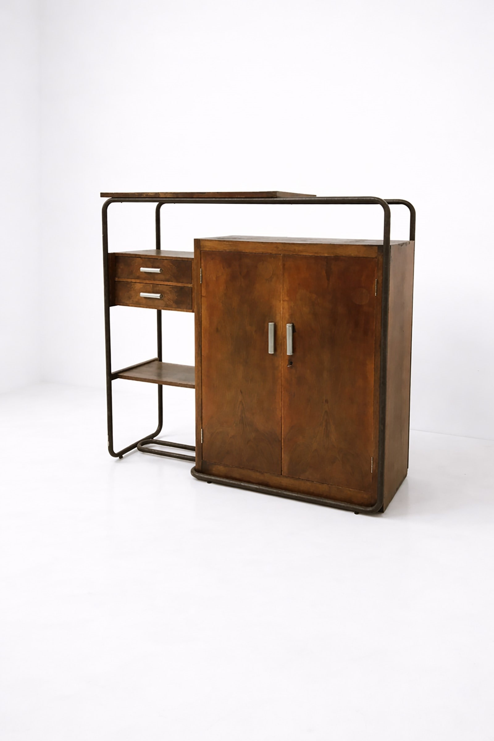 Michael Thonet Hallway cabinet: Height: 154.5 cm Width: 152.5 cm Depth: 47.5 cm Storage cabinet by M. Thonet, marked by 1920s Italian rationalism.