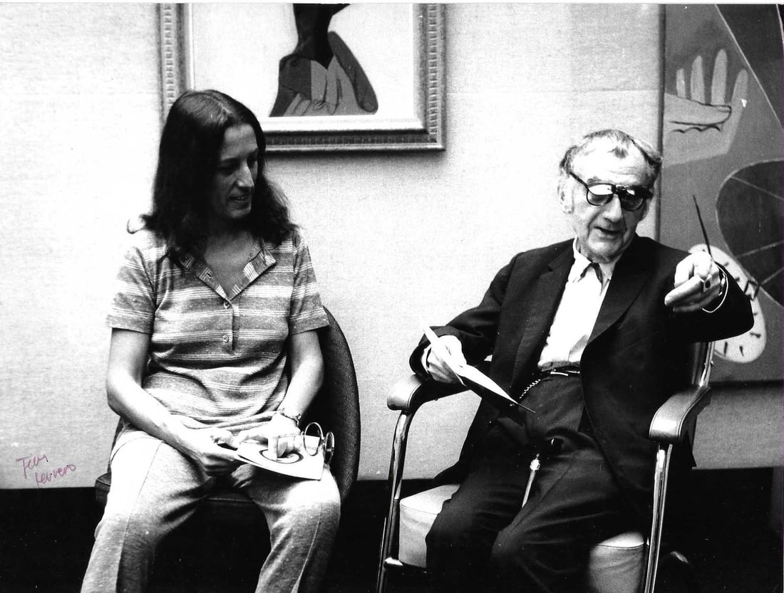 Jean Ferrero - Portrait of Man Ray with Milena Milani (probable interview or meeting) (1 of 1)