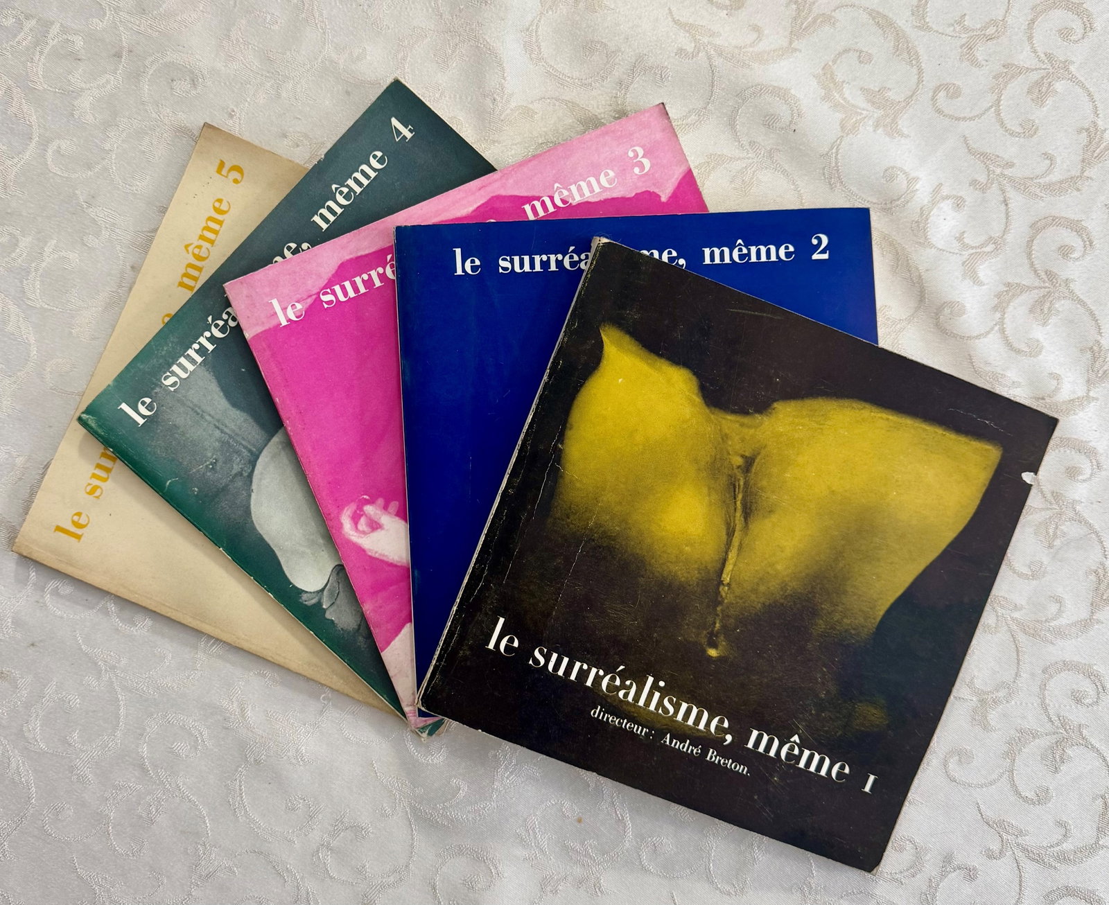 Le Surrealisme, meme: Rare complete series of the journal Le Surr?alisme, mme, directed by Andr? Breton and published by Jean-Jacques Pauvert in Paris between 1956 and 1959. Five issues in illustrated editorial wrappers,