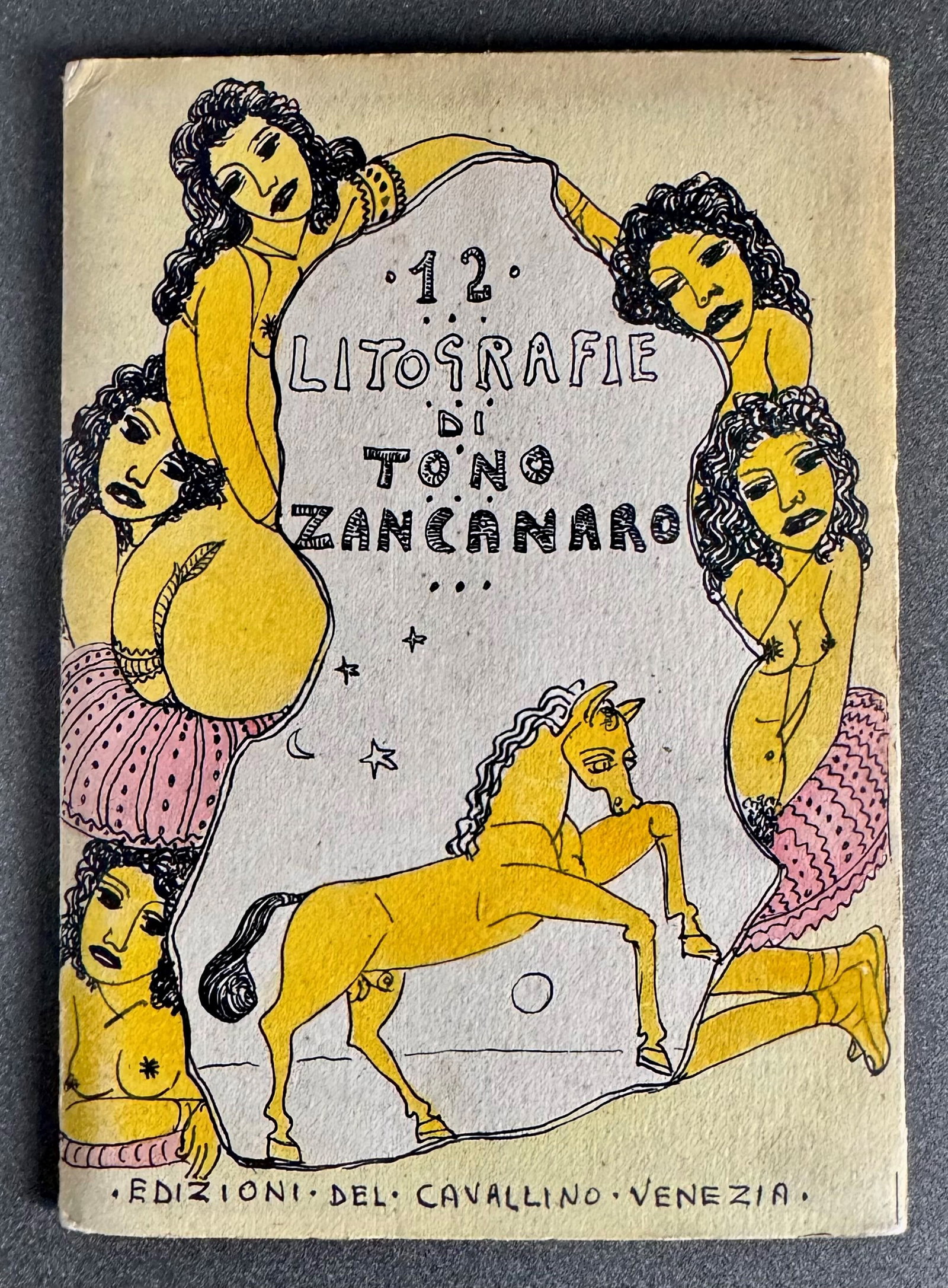 12 Lithographs by Tono Zancanaro: Rare complete portfolio containing twelve original lithographs by Tono Zancanaro, master of Italian twentieth-century printmaking, hand-printed at the press by lithographer Giuseppe Rosa at the