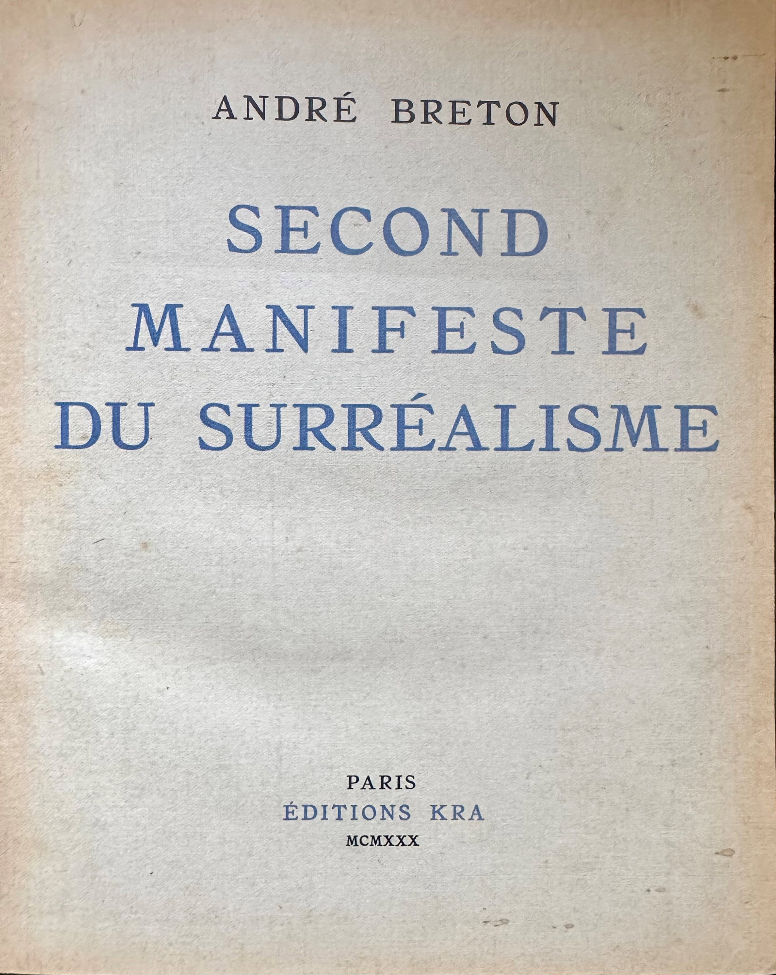 Second Manifeste du Surrealisme (1 of 3)