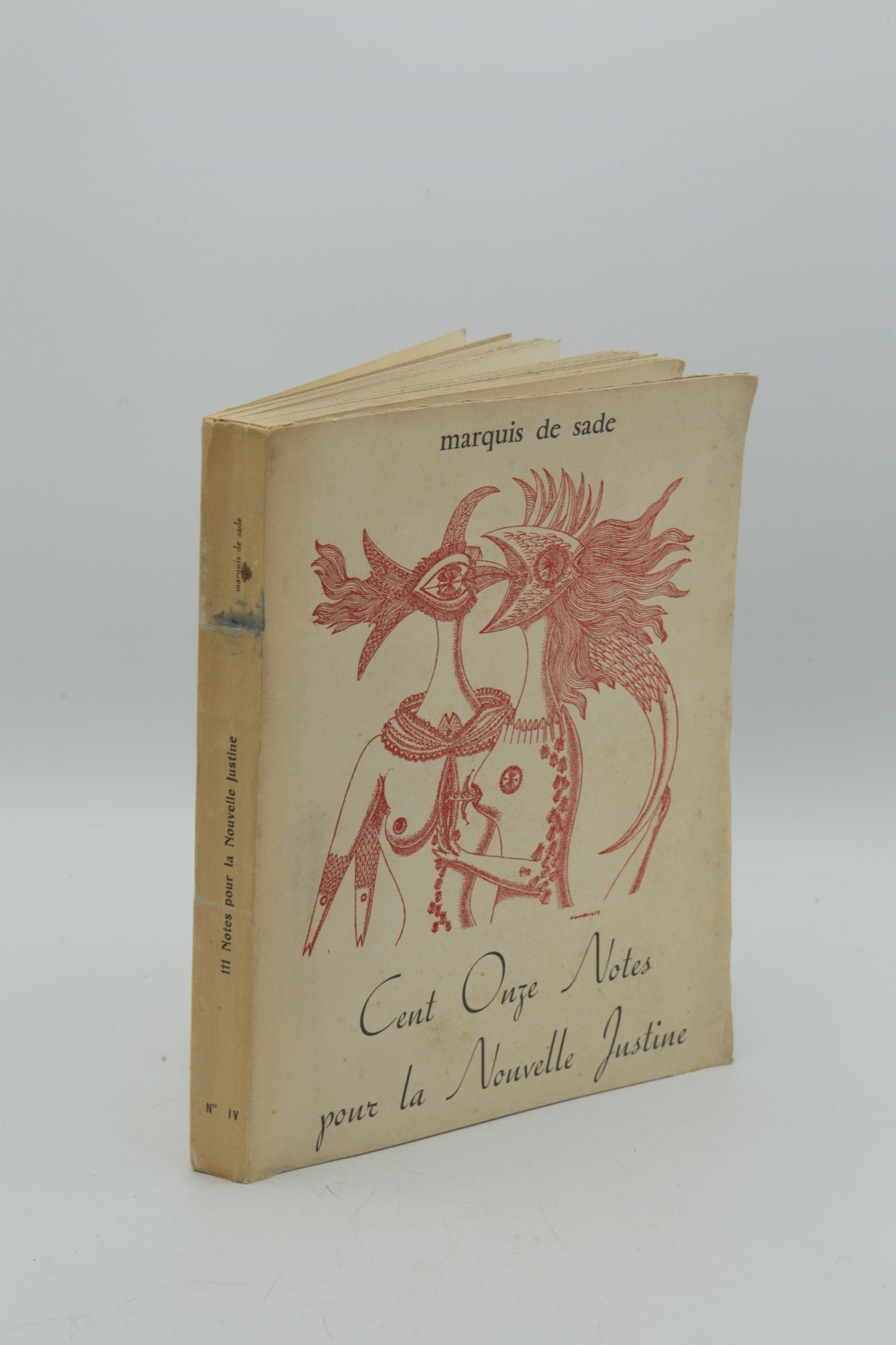 One Hundred Eleven Notes for the New Justine: SADE, Marquis de. One Hundred Eleven Notes for the New Justine. Paris: Le Terrain Vague, 1956. First edition, fourth title of the Le Terrain Vague collection. HORS COMMERCE COPY V, outside the