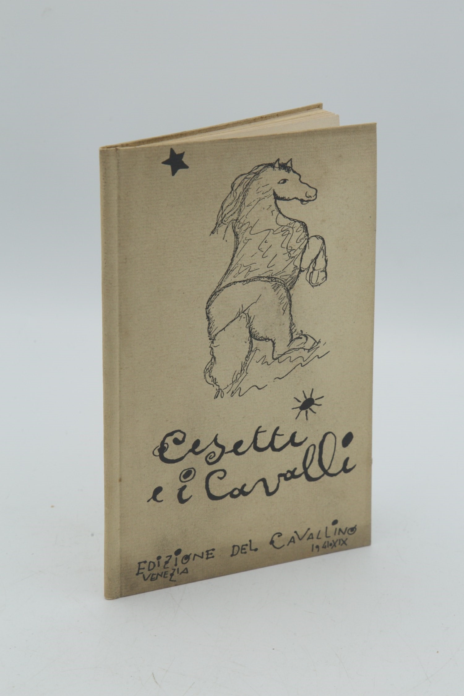 Cesetti and the Horses: Giuseppe Cesetti, Cesetti e i Cavalli. Venice, Edizione del Cavallino, November 1941. First and only edition of this refined artist's book dedicated to the equestrian theme, printed in only 400
