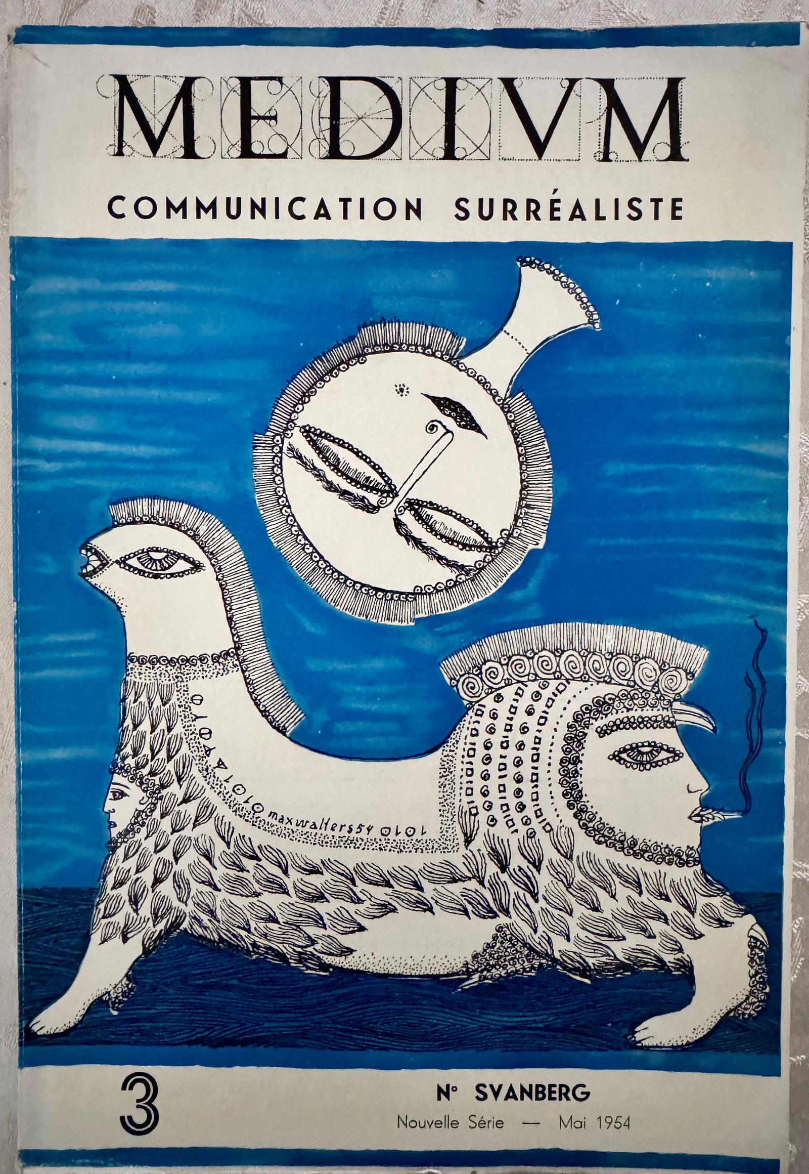 Medium ? Surrealist Communication, New Series No. 3: Rare issue of the surrealist journal Medium ? Surrealist Communication, New Series No. 3, May 1954, directed by Jean Schuster under the aegis of Andr? Breton. Monographic number dedicated to Max