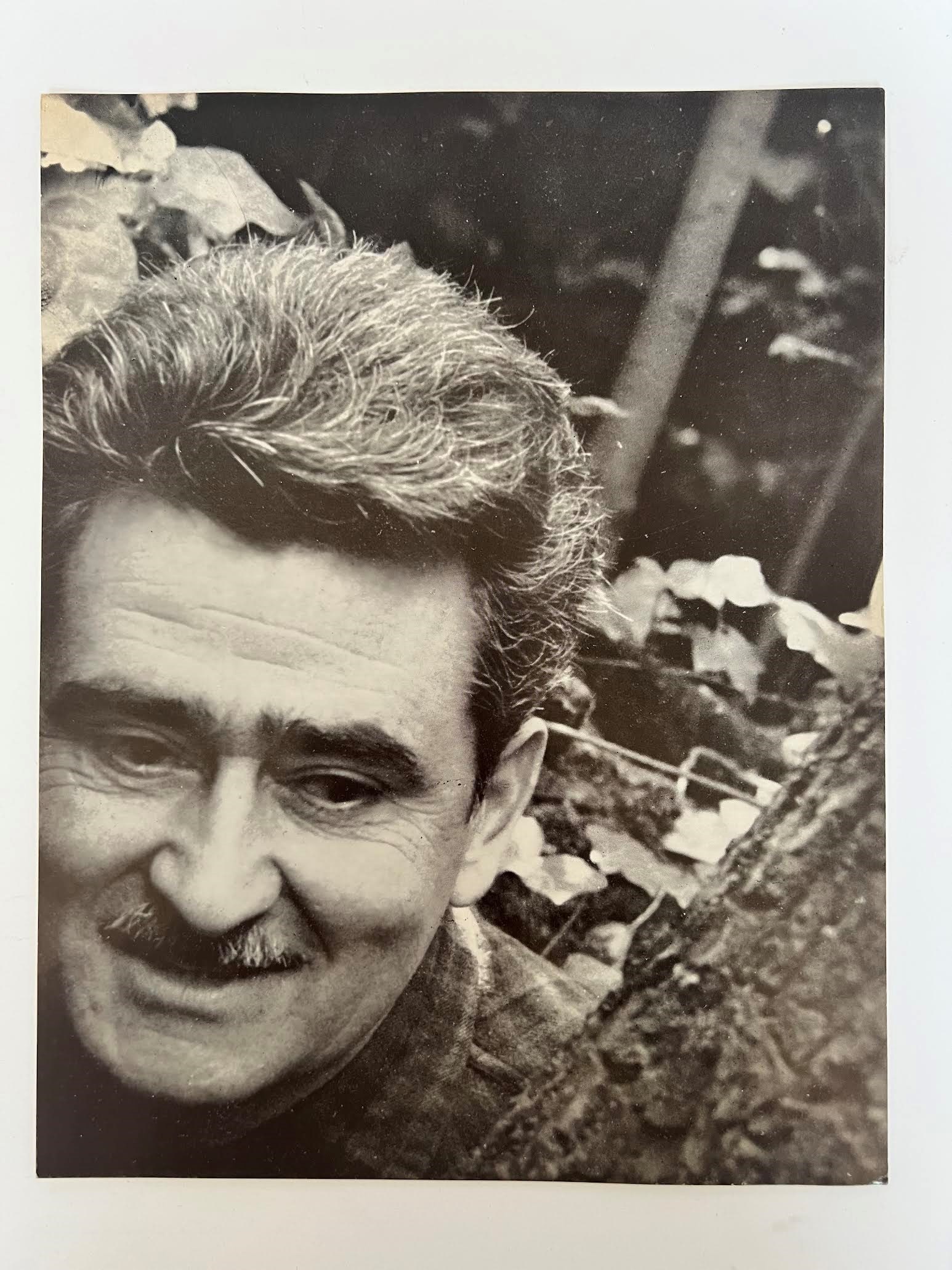 Invitation: Alberto Burri: This specific photograph by Alberto Burri was used as the artist?s portrait in the catalog/invitation for the exhibition ?Lithographs and Silkscreens,? held at the Galleria La Tartaruga in Rome in