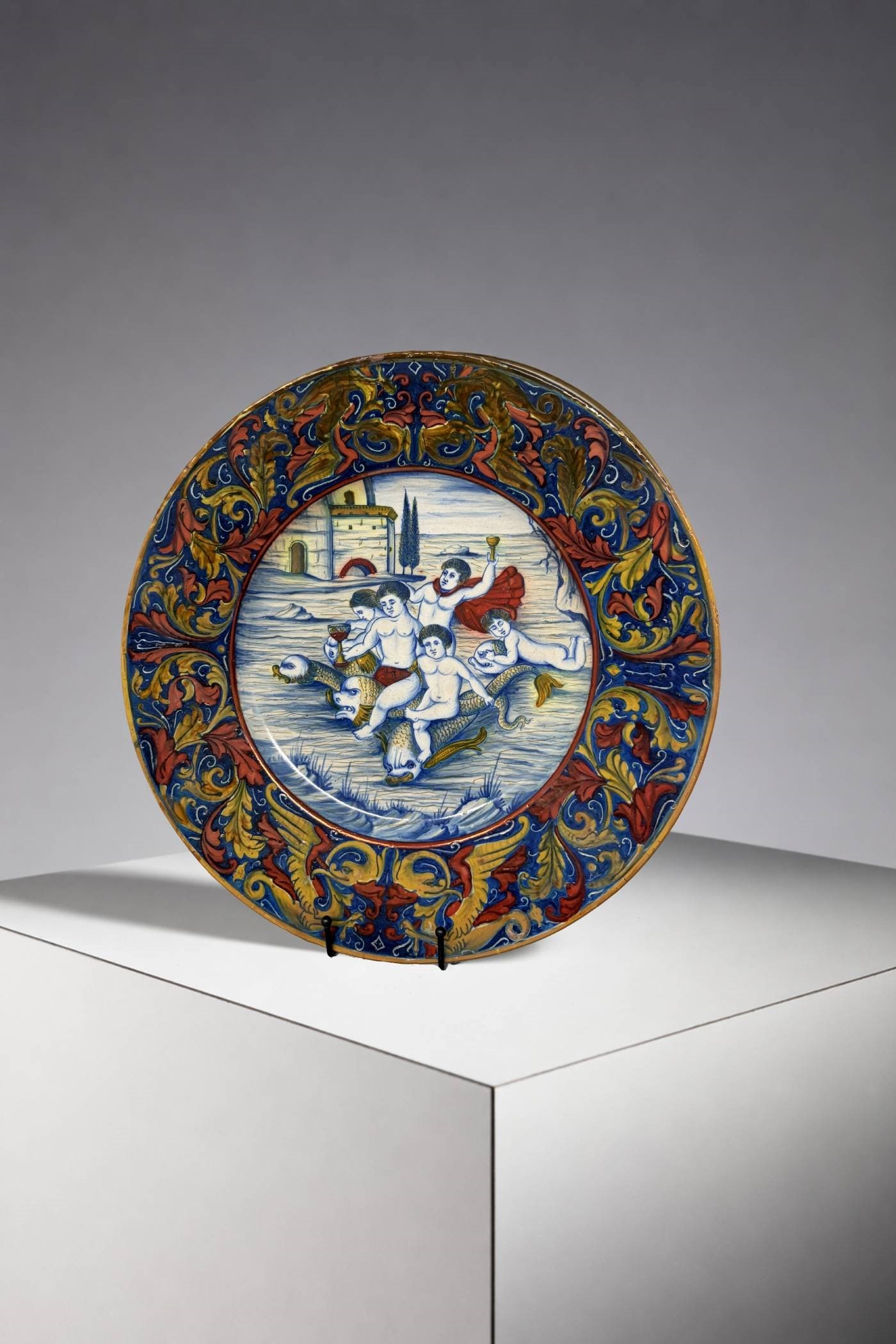 GUALDO TADINO Signed, Majolica Plate (1 of 3)