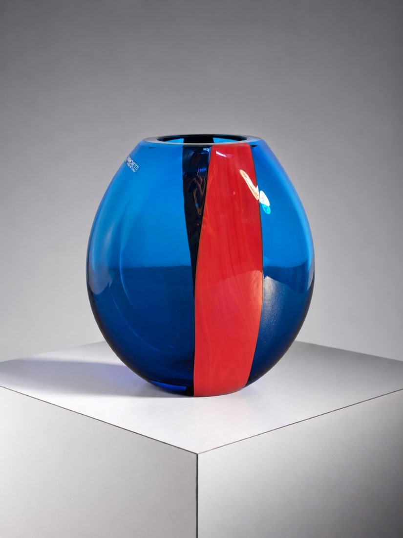 Carlo Nason - Carlo Moretti , Vase, label (1 of 3)
