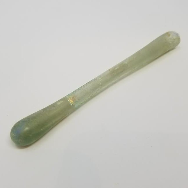 Roman Glass Vial: A roman vial, possibly used for perfume or oil. 1st-4th Century CE. 5+" Provenance - ex. private London, UK Collector All purchases will be accompanied by a signed Certificate of Authenticity. Items s
