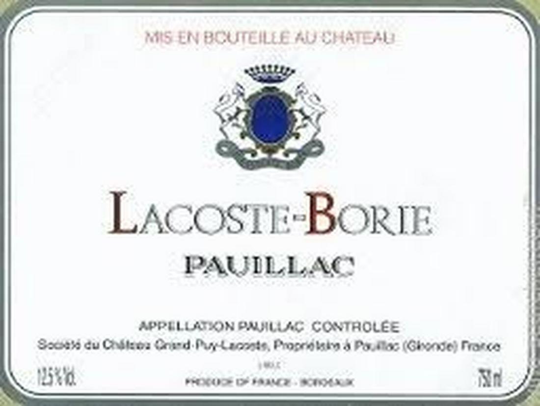 2011 Lacoste Borie, 12 bottles of 75cl: 2011 Lacoste Borie, 12 bottles of 75clPauillac, Bordeaux, France. 16 2011 Vintage Jancis Robinson When to drink: 2016 to 2022 55% Cabernet Sauvignon, 40% Merlot, 5% Cabernet Franc. Quite dark on the p