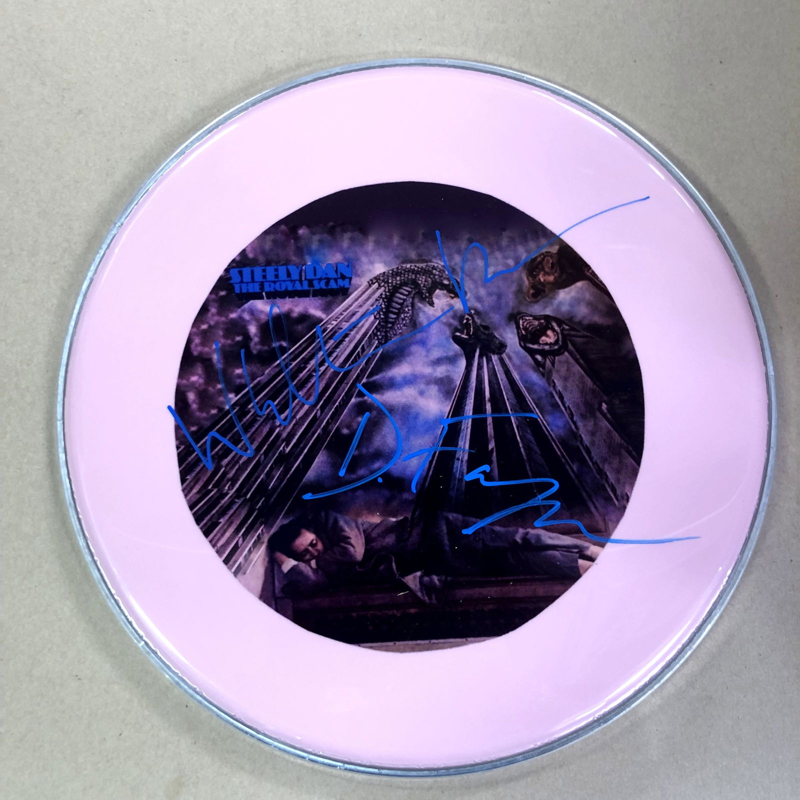 Steely Dan Signed Drum Head (1 of 1)