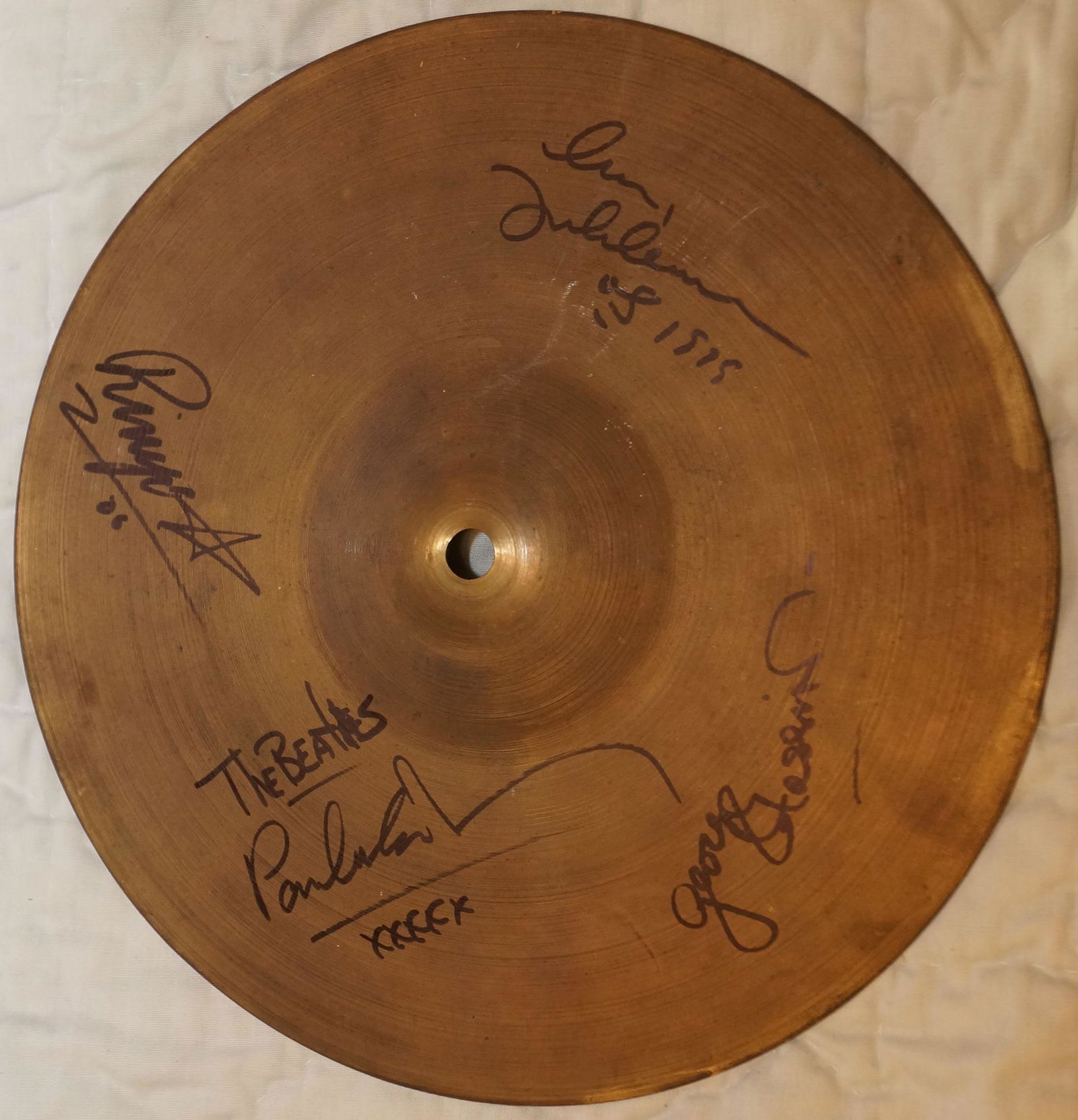 Beatles signed Crash Cymbal (1 of 1)