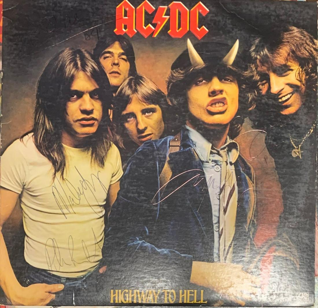 Signed AC/DC , Highway To Hell Album: Signed by Bon Scott, Angus Young, Malcolm Young, Cliff Williams and Phil Rudd