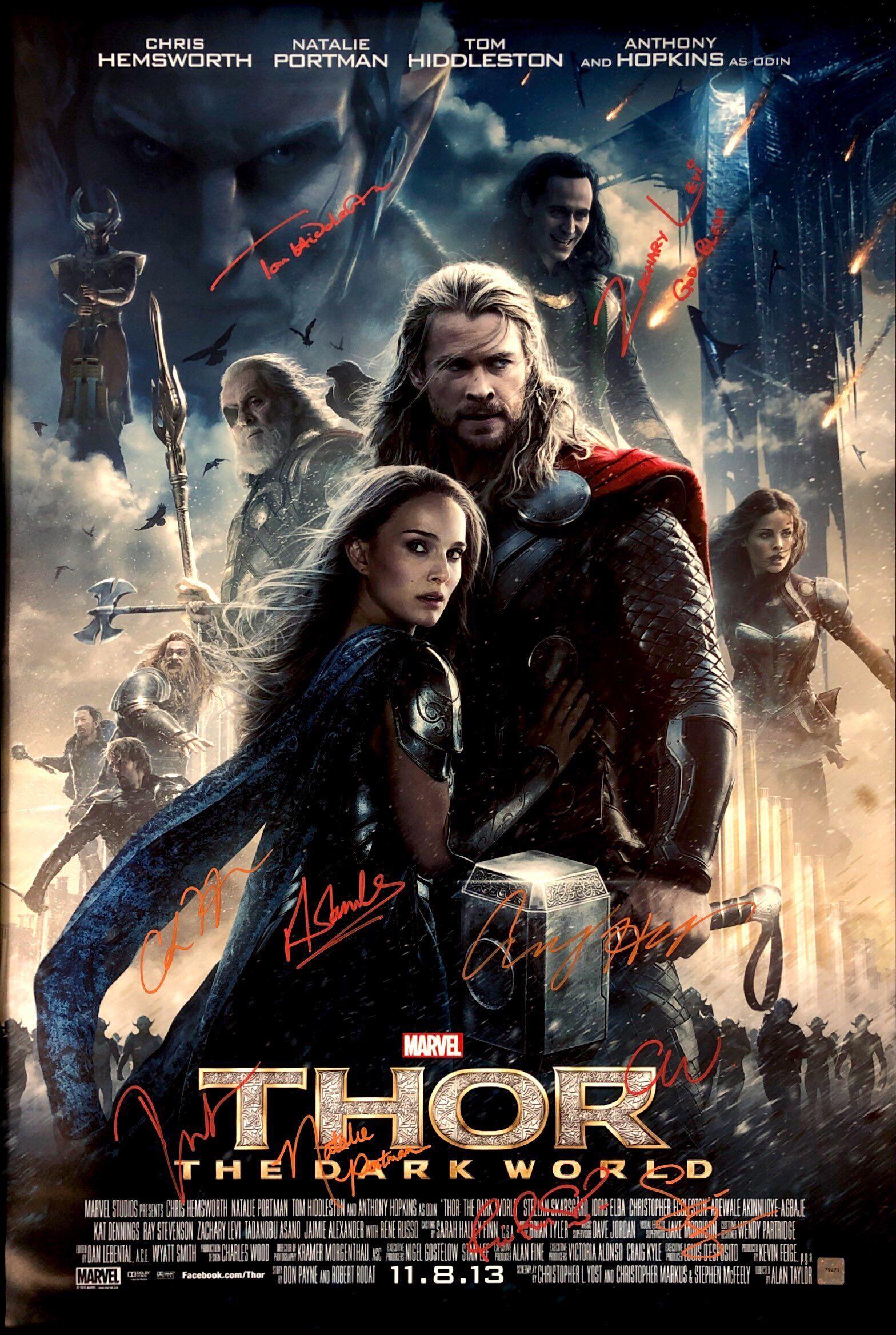 Signed Thor: The Dark World Movie Poster (1 of 1)