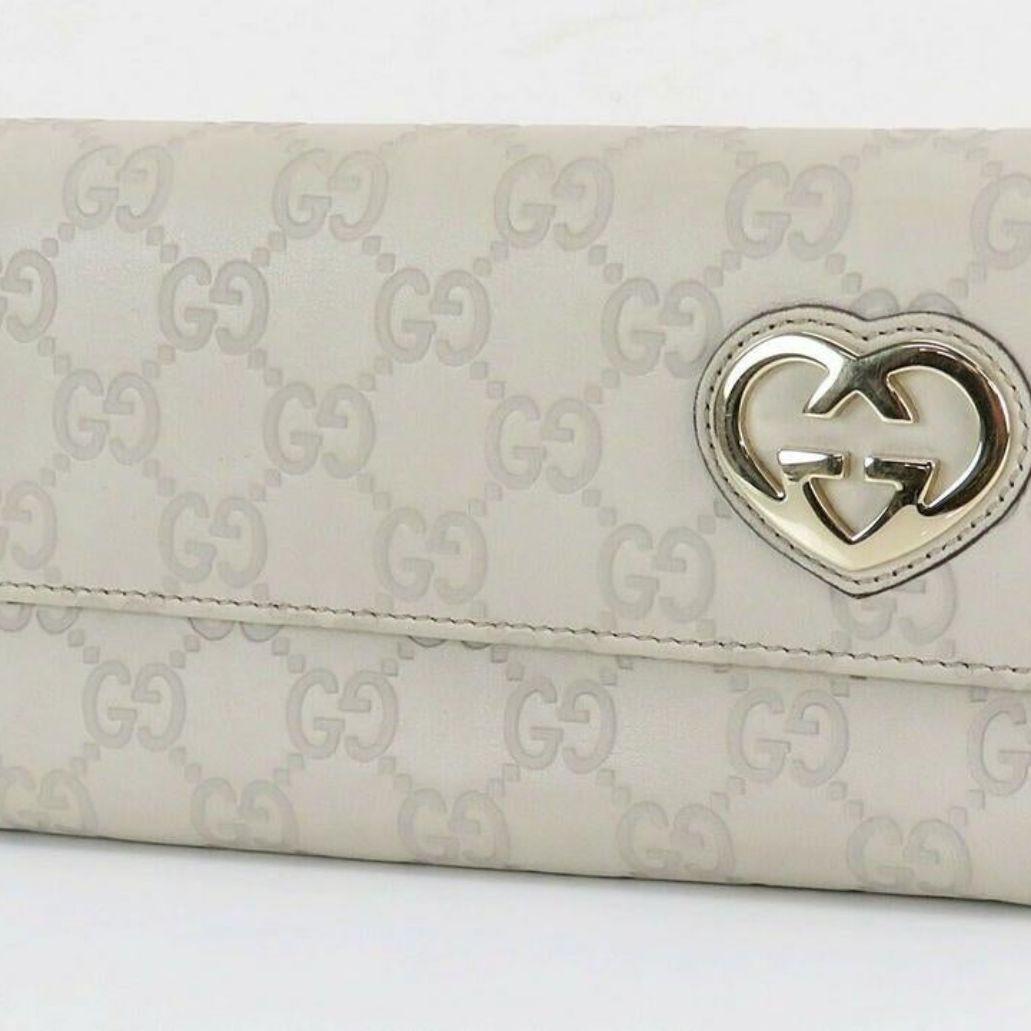 GUCCI Gray GG Leather Long Wallet Coin Purse (1 of 11)