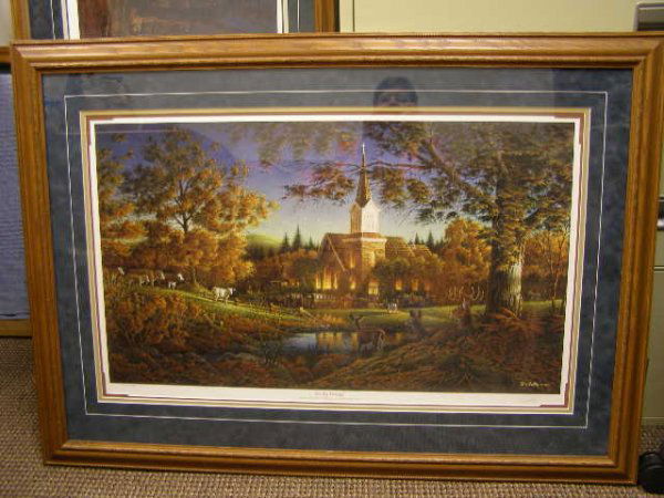 Terry Redlin Print: This is a 1995 Terry Redlin Print that is signed and numbered . 5420/9500. it is called "Sunday Morning". It has beautiful colors and is professionally framed and matted. It has a certificate. Would b