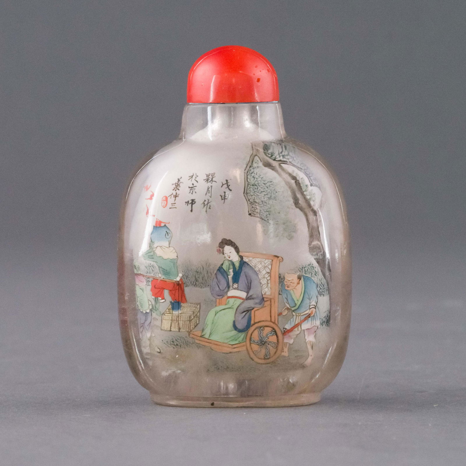 19/20TH C QING REVERSE PAINTING SNUFF BOTTLE (1 of 5)