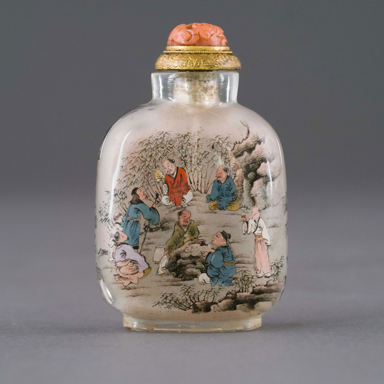 19/20TH C QING REVERSE PAINTING SNUFF BOTTLE (1 of 5)