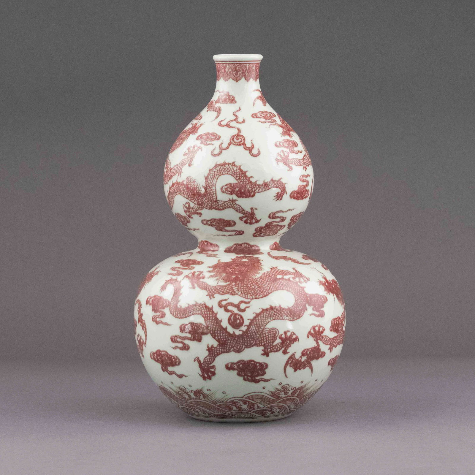 QIANLONG RED AND WHITE DRAGON DOUBLE GOURD VASE (1 of 11)