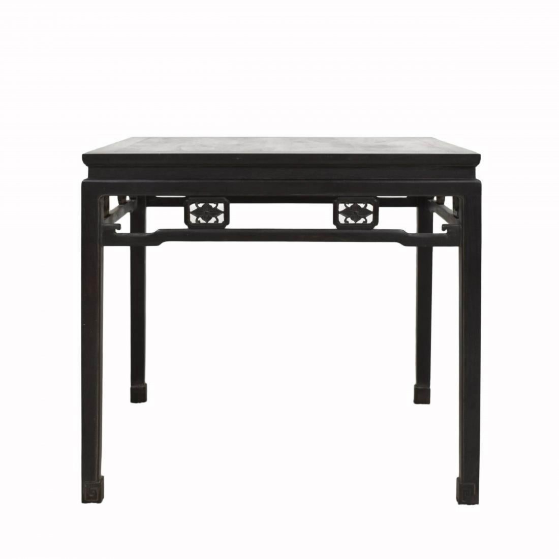 19TH C. ZITAN SQUARE TABLE MEDALLION MOTIF (1 of 8)